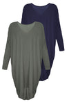 Bamboo Long Sleeve Tunic Dress - 2 Pack