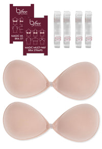 Sleek Stick On Bra With Straps Set