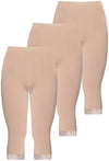 Anti Chafing High Rise 3/4 Cotton Rich Leggings - 3 Pack