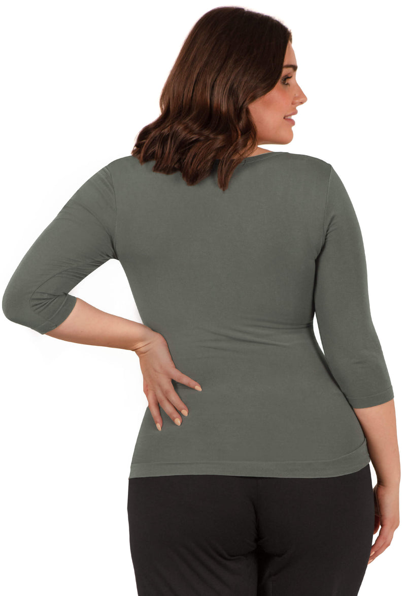 Curvy Bamboo 3/4 Sleeve Top