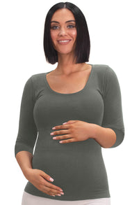 Maternity Bamboo 3/4 Sleeve Top - 3 Pack