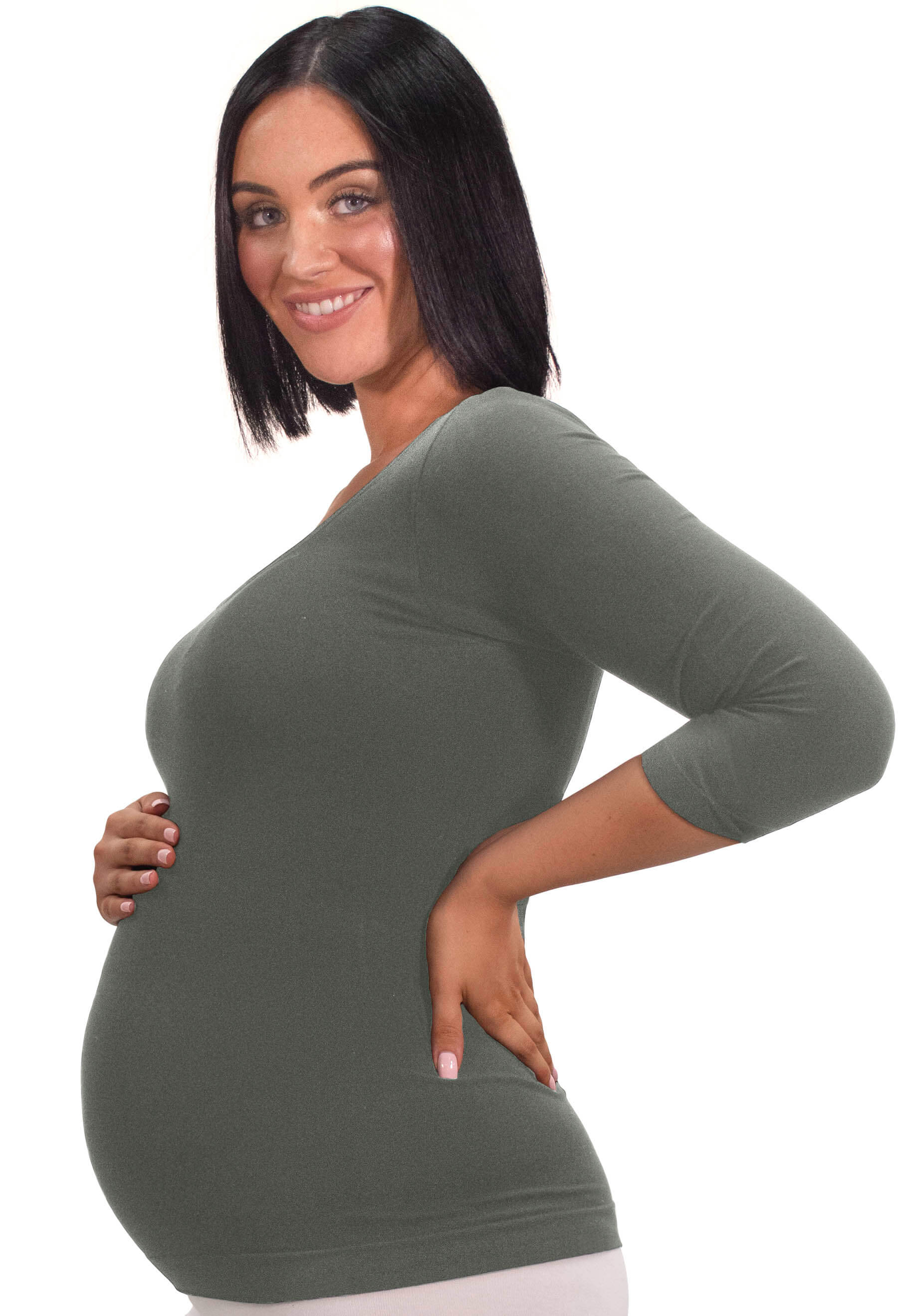 Maternity Bamboo 3/4 Sleeve Top - 3 Pack