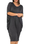 Bamboo V Neck Draped Dress