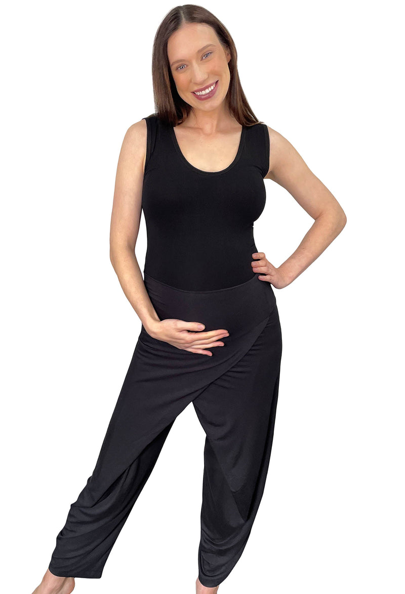 Pregnancy Bamboo Tank Top & Cross Fold Pants Set