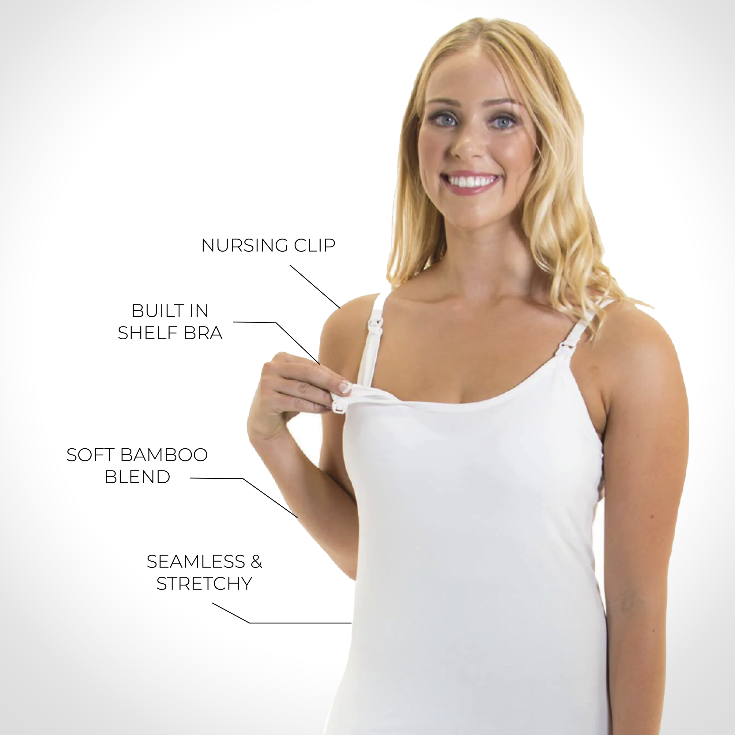 Bamboo Nursing Camisole with Built In Bra