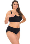 Black Bamboo Nursing Bra + High Cut Undies Set