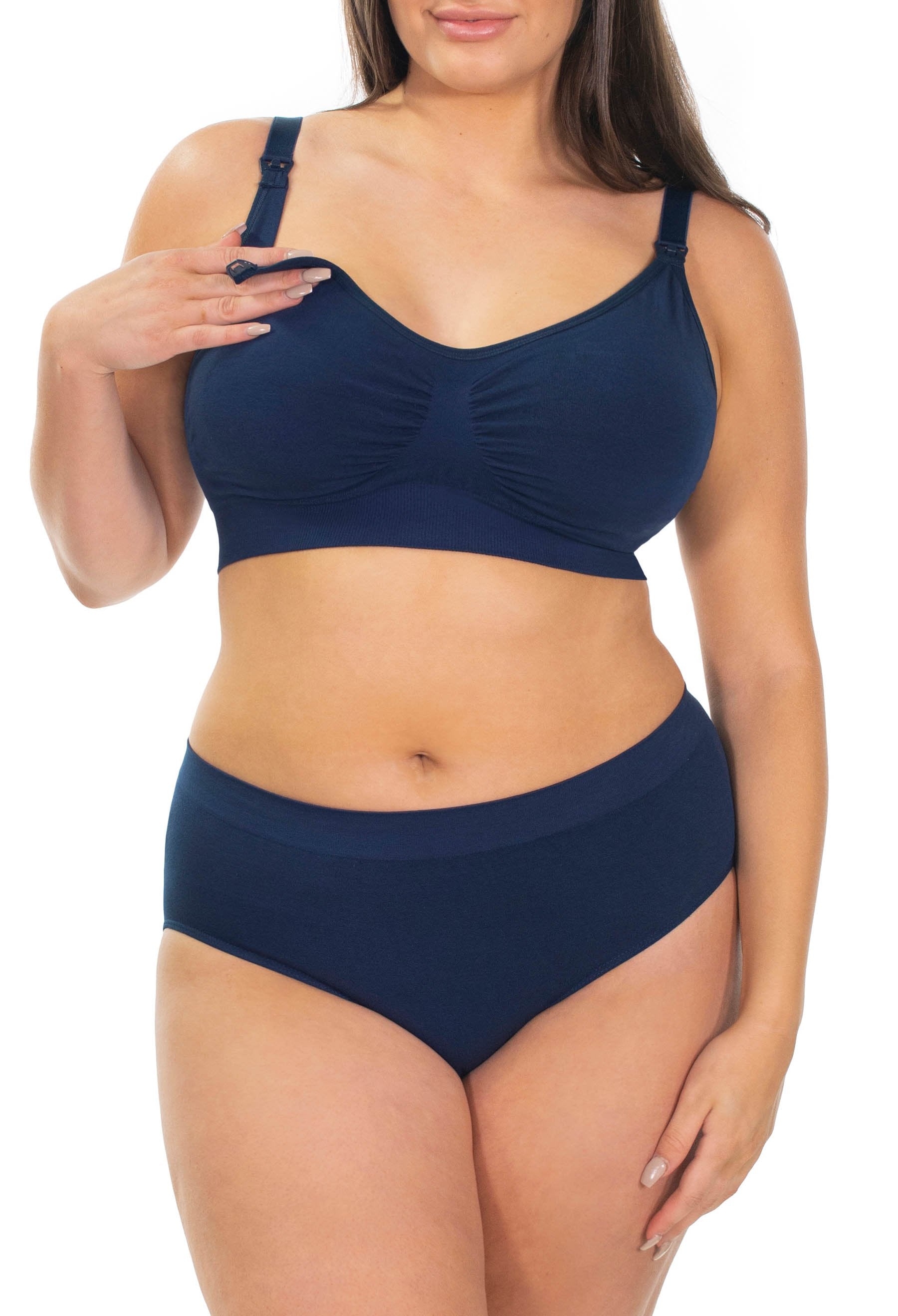 Blue Bamboo Nursing Bra + High Cut Undies Set