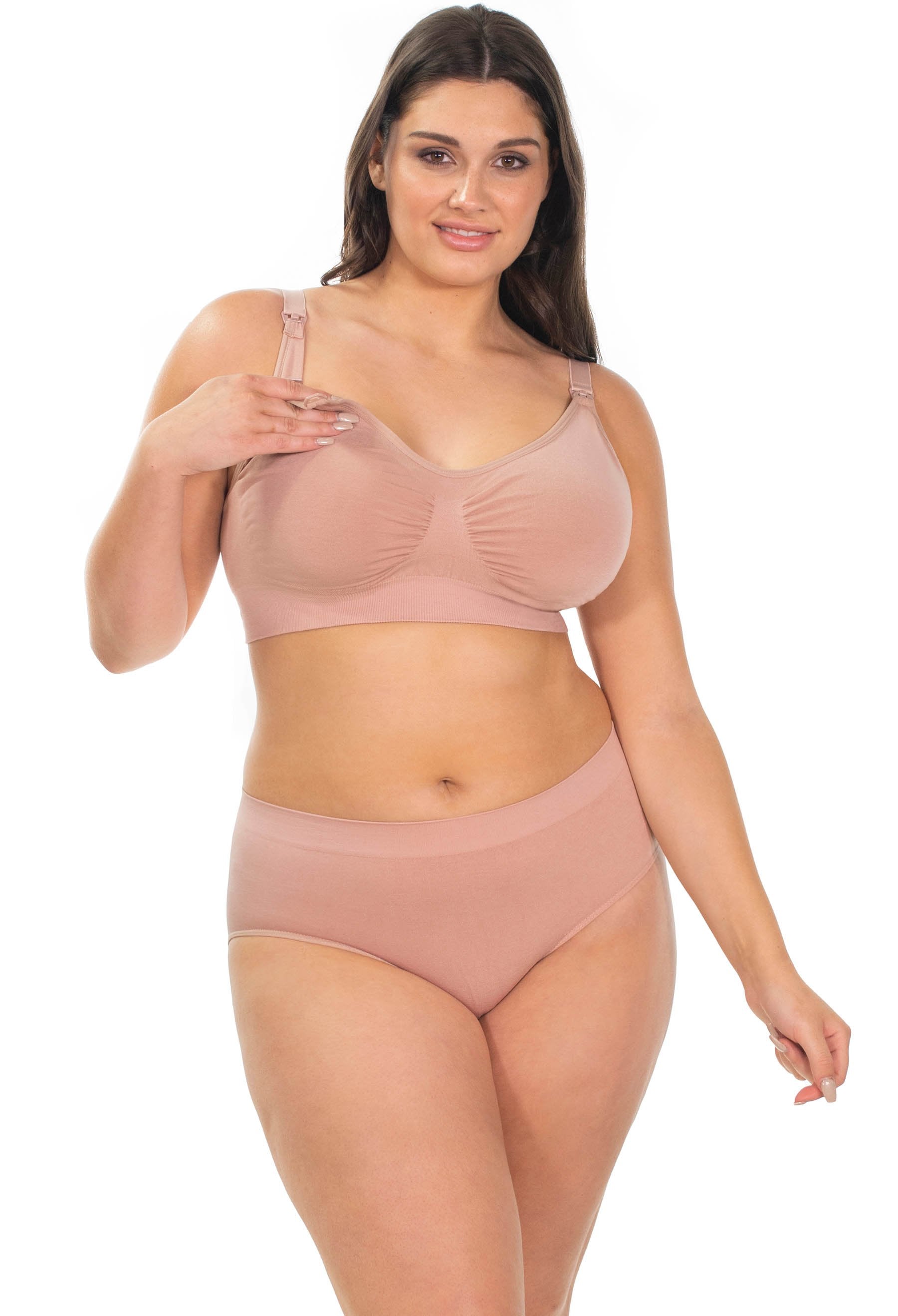 Nude Bamboo Nursing Bra + High Cut Undies Set