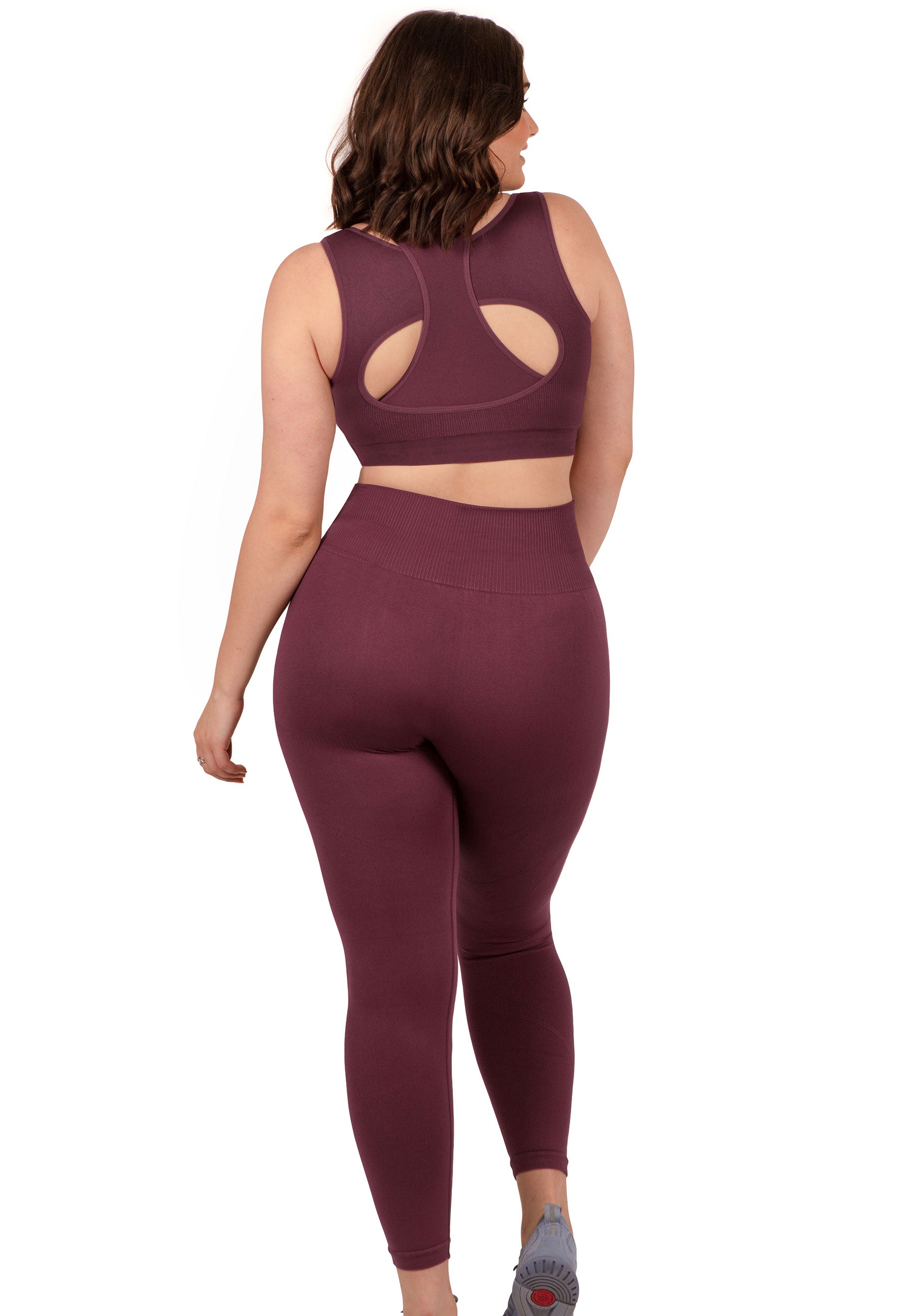 Sports Set - Triple-layer Support Racer Bra & Seamless High Waist Full Length Leggings