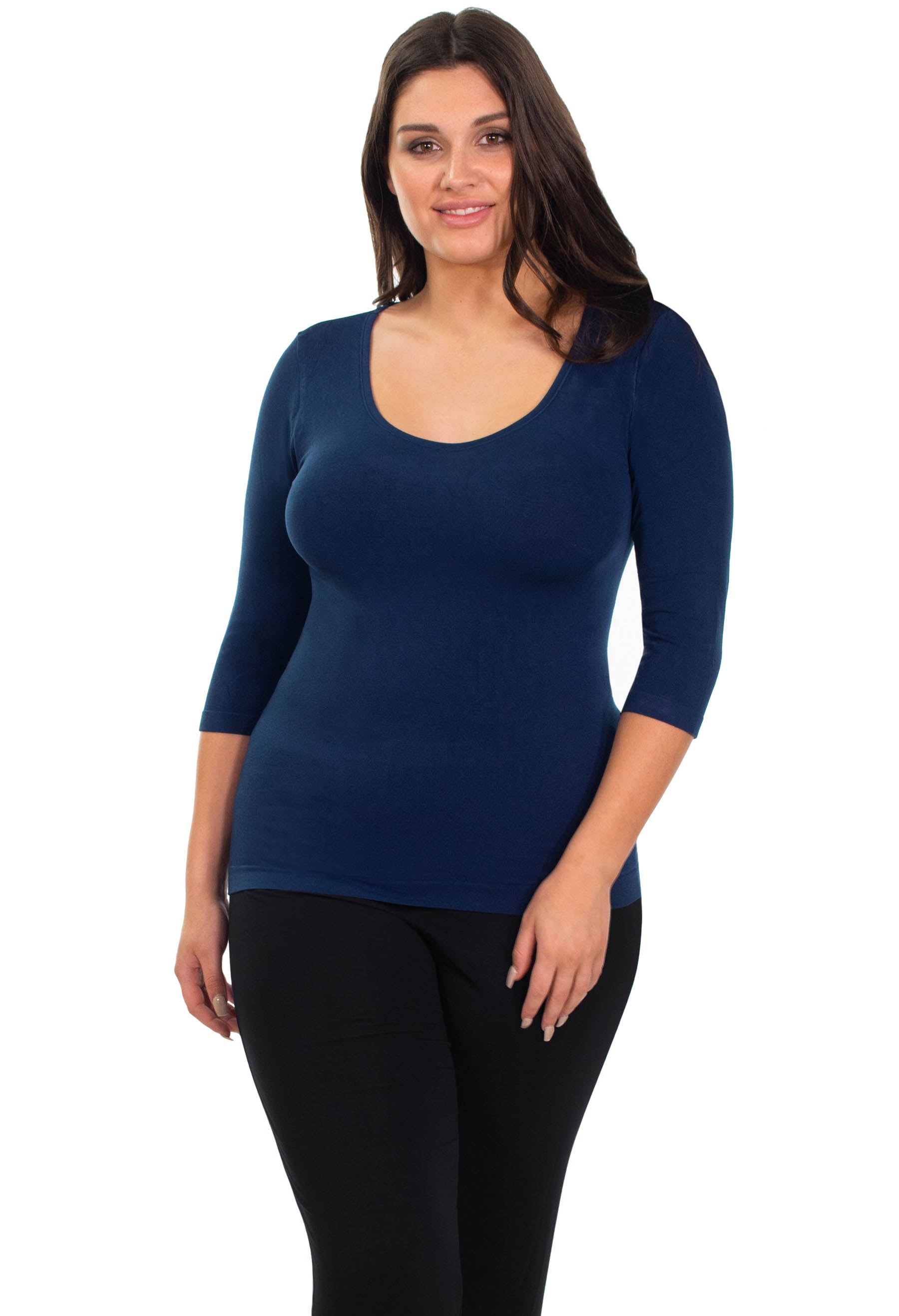 Curvy Bamboo 3/4 Sleeve Top