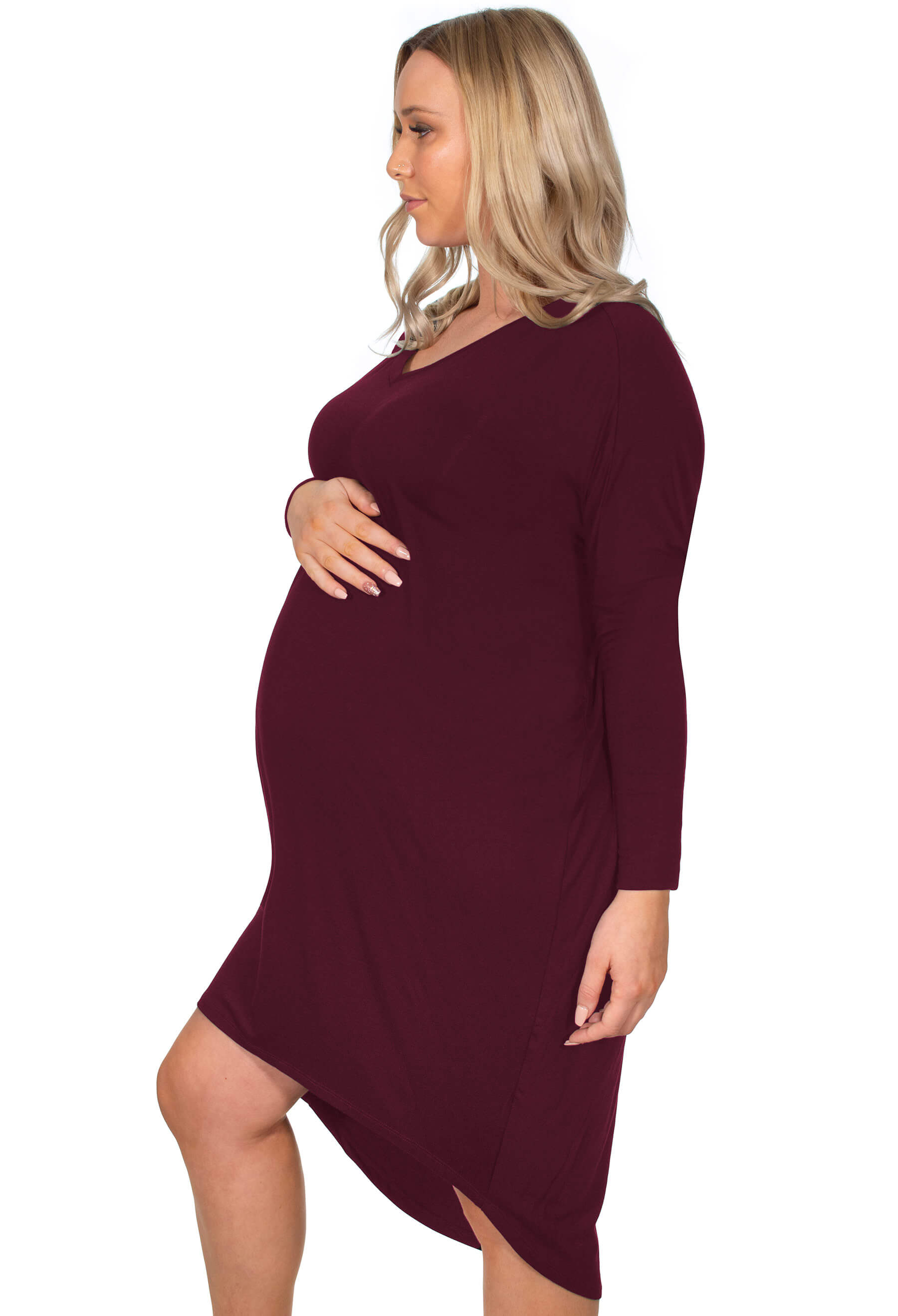 Maternity Bamboo Long Sleeve Tunic Dress - 2 Pack