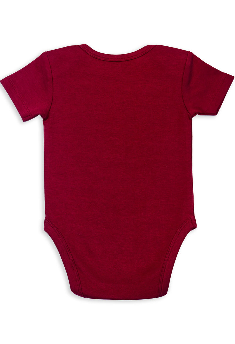 100% Organic Cotton Short Sleeve Baby Bodysuit - Red Cockatoo