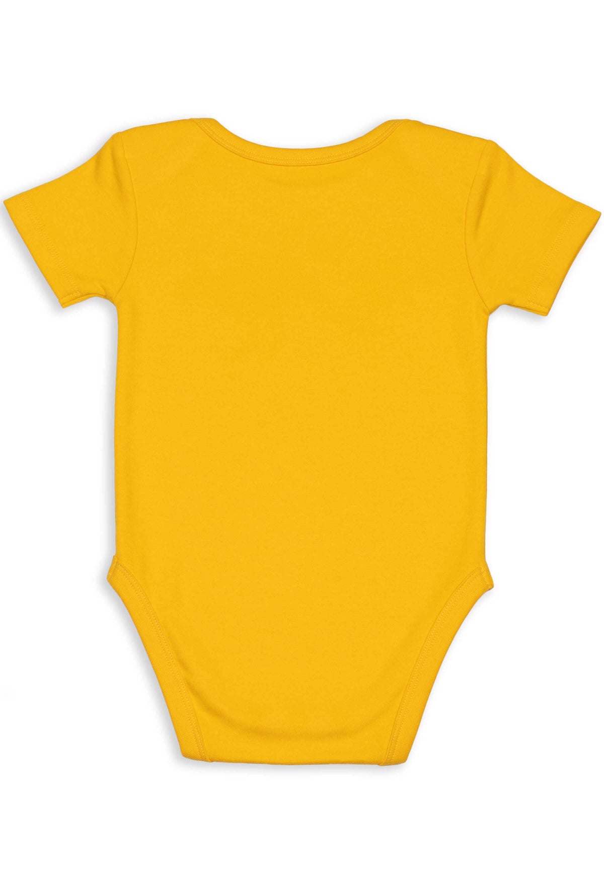 100% Organic Cotton Short Sleeve Baby Bodysuit - Yellow Kangaroo