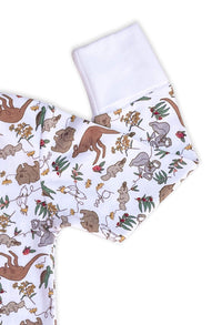 Long Sleeve Baby Bodysuit - 100% Organic Cotton - Native Aussie Animals