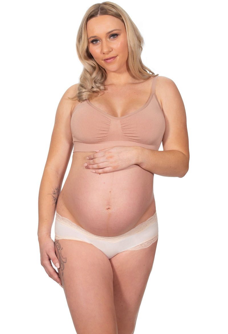 Pregnancy Bamboo Padded Wire Free Bra + Band Extender Set